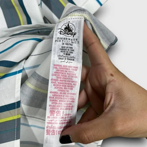 Disney Haunted Mansion Mens Medium Multicolor Striped Madame Leota Button Shirt - Picture 5 of 10